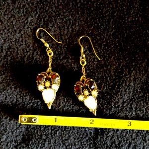 Faux garnet and opal drop earrings